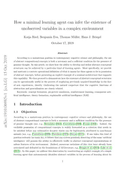 How a minimal learning agent can infer the existence of unobserved
  variables in a complex environment