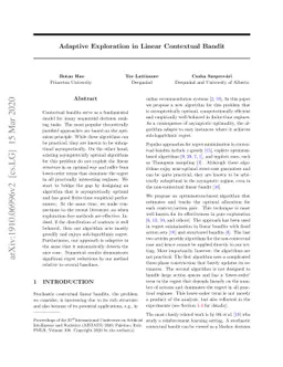 Adaptive Exploration in Linear Contextual Bandit