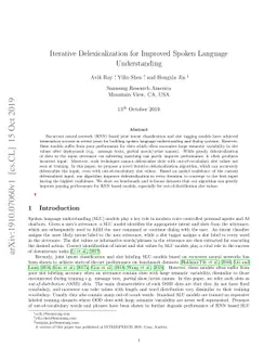 Iterative Delexicalization for Improved Spoken Language Understanding