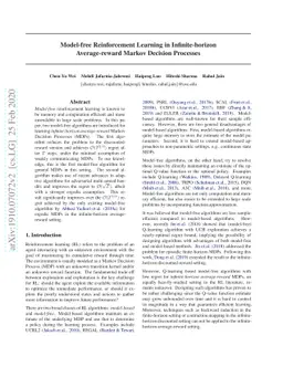 Model-free Reinforcement Learning in Infinite-horizon Average-reward
  Markov Decision Processes