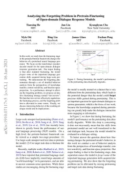 Analyzing the Forgetting Problem in the Pretrain-Finetuning of Dialogue
  Response Models
