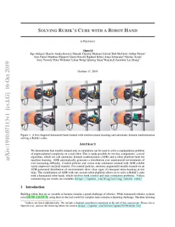 Solving Rubik's Cube with a Robot Hand