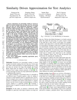 Similarity Driven Approximation for Text Analytics