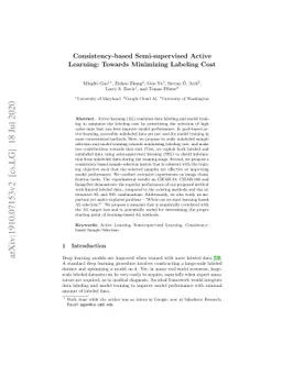 Consistency-based Semi-supervised Active Learning: Towards Minimizing
  Labeling Cost