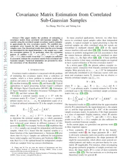 Covariance Matrix Estimation from Correlated Sub-Gaussian Samples