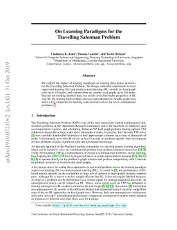 On Learning Paradigms for the Travelling Salesman Problem
