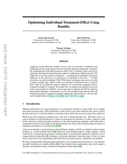 Optimising Individual-Treatment-Effect Using Bandits