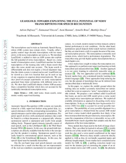Lead2Gold: Towards exploiting the full potential of noisy transcriptions
  for speech recognition