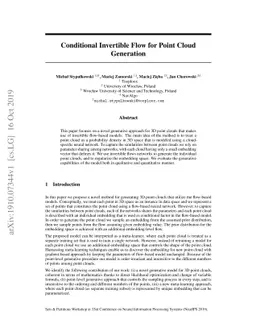 Conditional Invertible Flow for Point Cloud Generation