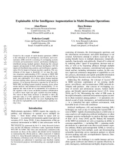 Explainable AI for Intelligence Augmentation in Multi-Domain Operations