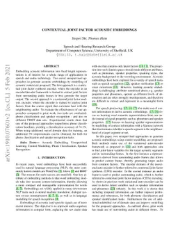 Contextual Joint Factor Acoustic Embeddings