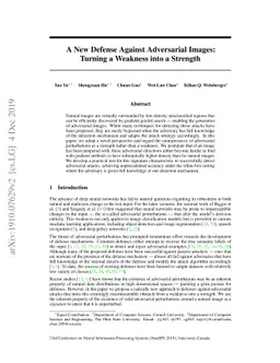 A New Defense Against Adversarial Images: Turning a Weakness into a
  Strength