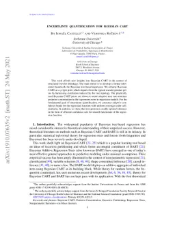 Uncertainty Quantification for Bayesian CART