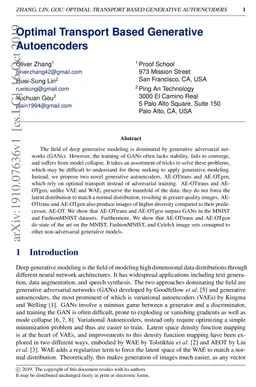 Optimal Transport Based Generative Autoencoders