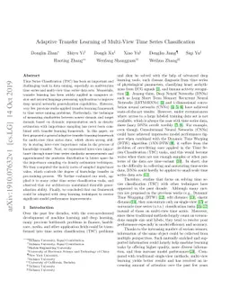 Adaptive Transfer Learning of Multi-View Time Series Classification