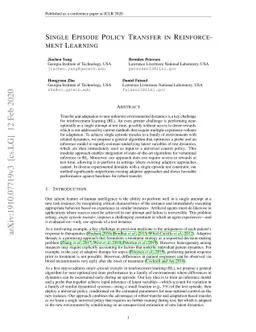 Single Episode Policy Transfer in Reinforcement Learning