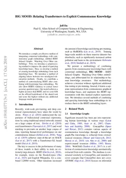 BIG MOOD: Relating Transformers to Explicit Commonsense Knowledge