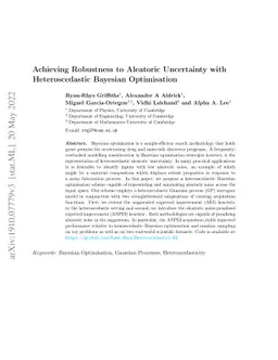 Achieving Robustness to Aleatoric Uncertainty with Heteroscedastic
  Bayesian Optimisation