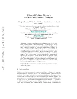 Using a KG-Copy Network for Non-Goal Oriented Dialogues