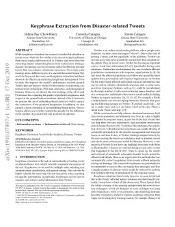 Keyphrase Extraction from Disaster-related Tweets