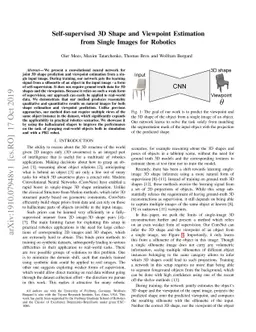 Self-supervised 3D Shape and Viewpoint Estimation from Single Images for
  Robotics