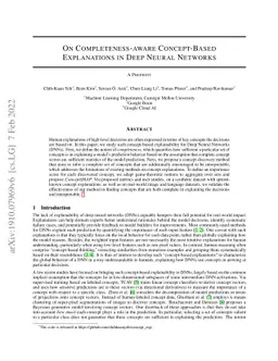 On Completeness-aware Concept-Based Explanations in Deep Neural Networks