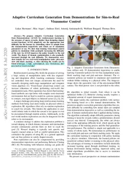 Adaptive Curriculum Generation from Demonstrations for Sim-to-Real
  Visuomotor Control