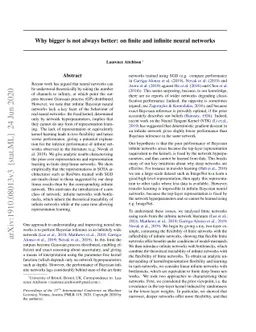 Why bigger is not always better: on finite and infinite neural networks