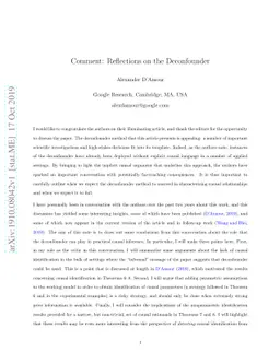 Comment: Reflections on the Deconfounder