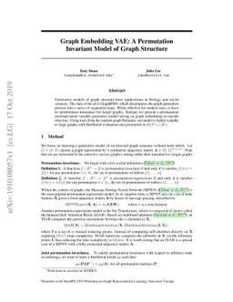 Graph Embedding VAE: A Permutation Invariant Model of Graph Structure