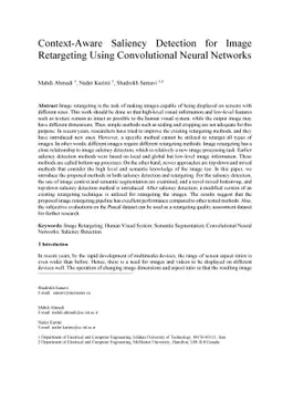 Context-Aware Saliency Detection for Image Retargeting Using
  Convolutional Neural Networks