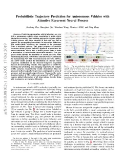Probabilistic Trajectory Prediction for Autonomous Vehicles with
  Attentive Recurrent Neural Process