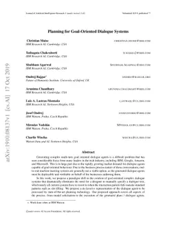 Planning for Goal-Oriented Dialogue Systems