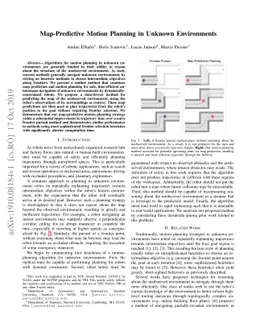 Map-Predictive Motion Planning in Unknown Environments