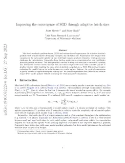 Improving the convergence of SGD through adaptive batch sizes