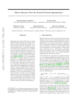 Mirror Descent View for Neural Network Quantization