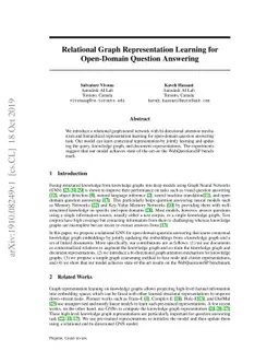 Relational Graph Representation Learning for Open-Domain Question
  Answering