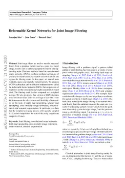 Deformable Kernel Networks for Joint Image Filtering
