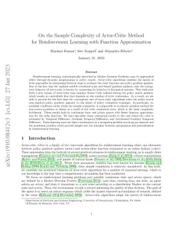 On the Sample Complexity of Actor-Critic Method for Reinforcement
  Learning with Function Approximation