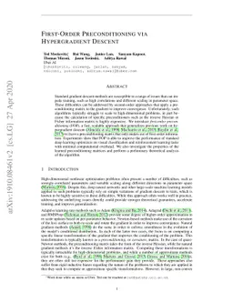 First-Order Preconditioning via Hypergradient Descent