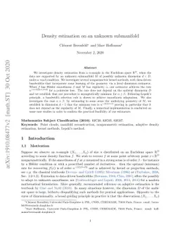 Density estimation on an unknown submanifold