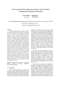 Privacy-preserving Federated Bayesian Learning of a Generative Model for
  Imbalanced Classification of Clinical Data