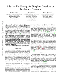 Adaptive Partitioning for Template Functions on Persistence Diagrams