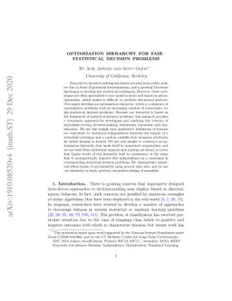 Optimization Hierarchy for Fair Statistical Decision Problems