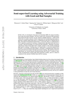 Semi-supervised Learning using Adversarial Training with Good and Bad
  Samples