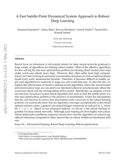 A Fast Saddle-Point Dynamical System Approach to Robust Deep Learning