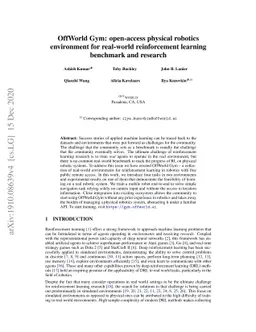 OffWorld Gym: open-access physical robotics environment for real-world
  reinforcement learning benchmark and research
