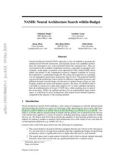 NASIB: Neural Architecture Search withIn Budget