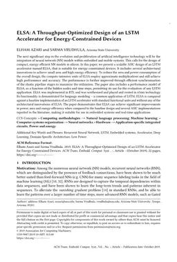 ELSA: A Throughput-Optimized Design of an LSTM Accelerator for
  Energy-Constrained Devices