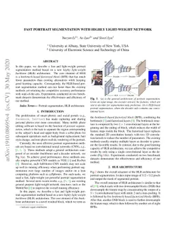 Fast Portrait Segmentation with Highly Light-weight Network